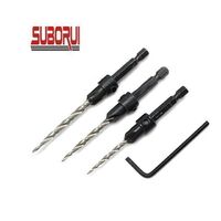 3 Pack Woodworking Countersink Bit Set Quick Change 1/4 Hex Shank Taper Wood Drill Countersink Size #6 #8 #10
