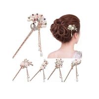 Bird Butterfly Hair Accessories Chopsticks Shell Flower Retro Tassel Hairpin Bun Pearl Pearl Rhinestone Metal Hair Stick