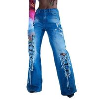 DiZNEW Factory Cool Bright Red Absorbent Skinny Jeans Set Stretch Women's Jeans