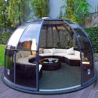 Prefab small house restaurant home transparent bubble camping dome air bnb rental sliding dome tent house