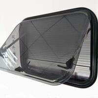 Double Glass Acrylic Window with Pleated Shutters Caravan New Powerhouse Window