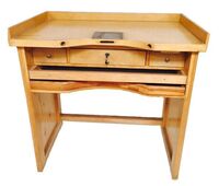 93x61x95CM Pine Jeweler DIY Work Bench Jewelry Making Bench Planner Tool Drawer Jeweler Wood Table Bench Desk