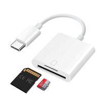 Universal Type-c 8 Pin OTG Card Reader with Dual Memory SD TF Card Reader Connector for iPhone