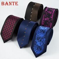 Fashion Skinny Woven Polyester Tie Business Men's Slim Fit Tie