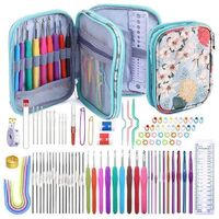 96-Pack Crochet Hook Set Ergonomic Knitting Yarn Kit with Storage Box and Crochet Accessories