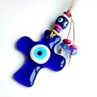 Evil eye turkey ornament, good luck glass, devil eye pendant