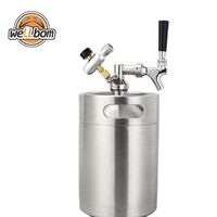 Brand New Stainless Steel 304 Mini Beer Barrel with Faucet System Draft Beer Tap with CO2 Regulator for Mini Growler 2L/5L/10L Home Brewing