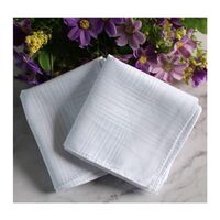 Wholesale Single Corner Customized Women Men Cheap 100% Cotton White Handkerchief/Handkerchief