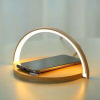 Factory Wholesale Touch Sensor Bedside 10W Fast Wooden Multi-Table Qi Led Light Phone Holder Wireless Phone Charger