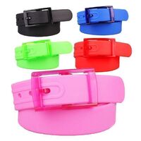 Wholesale Fashion Candy Ribbon Plastic Buckle Waist Ladies Belt Sexless Plastic Buckle Silicone Belt For Airport Staff