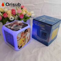 Orisub New Arrival Sublimation Blank LED Color Changing Digital Alarm Clock