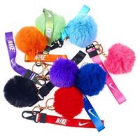 Ships in 24 Hours 10 Colors Branded Fashion Events Short Nike Love Pink Pom Pom Keychain Lanyard