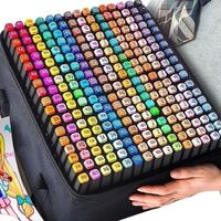 Hot Sale 60/80/168/204/262 Colors Double Head Art Drawing Pen, Permanent Alcohol Marker Set with Shoulder Bag