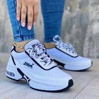 New Fashion Sneakers Women's Platform Flat Lace-Up Sneakers Women's Tennis Casual Shoes
