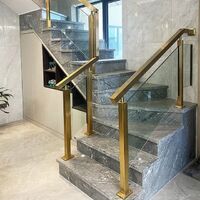 Glass Stair Railing Gold Stair Railing Stainless Steel Railing