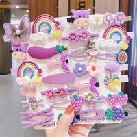 New 14 Piece Set of Kids Fruit Style Hair Clips Kids Cartoon Hair Clips Baby Headwear Clips