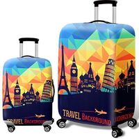 SAUANN OEM Polyester Material High Quality Sublimation Printed Plastic Zipper Luggage Cover Elastic 3D Printed Luggage Cover