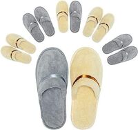 Disposable spa slippers, washable disposable coral fleece hotel slippers reusable home slippers for guest bathroom home