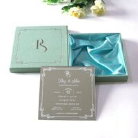 Free Sample Gorgeous Silver Mirror Acrylic Wedding Invitation Card, Velvet Box Set with Custom Logo and Monogram