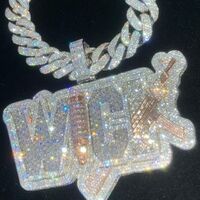 Custom Pass Diamond Tester Hip Hop VVS Moissanite Pendant Necklace Icy 925 Silver Letter Name Pendant 18k Men's Jewelry