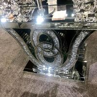 Sparkling modern luxury diamond mirror console table will wall mirror