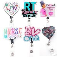 Lailina Mix Style Medical Collection Nurse LPN CNA RT RN Nursing Student Badge Reel for Nurse Accessories Scrub Life Badge Holder