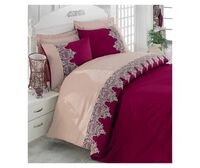 Turkish Double Lace Sateen Duvet Cover and Sheet and 4Adet Pillowcase