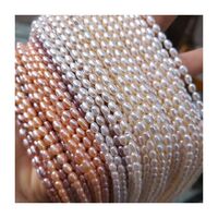 White Pink Purple Rice Shape Beads Freshwater Pearl Beads For Bracelet Necklace Jewelry Making
