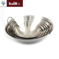 Commercial Wok Professional Stainless Steel Cooking Pan 34-60 cm with Two Stainless Steel Wok