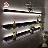 Italian minimalist wall mounted LED light display stand L shape suitable for living room, kitchen, study