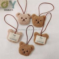 Wholesale cartoon bear plush pendant cute soft student name tag handbag backpack decoration pendant