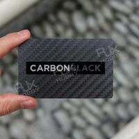 RJX custom carbon fiber business card with printed logo