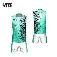 Cheap Wholesale Custom Sublimation Sleeveless Volleyball Jersey Set Design Green White Volleyball Uniform Kit