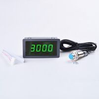 Digital LED Panel Blue Green Red Tachometer Motor Tachometer with Hall Proximity Switch Sensor NPN 12V