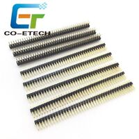 2x40 Pin Double Row Header 2.54mm 80 Pins Gold Plated 11.5/13/15/17/19/20/21/23/25/30mm Male with Straight Connector