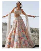 Design fully gorgette lahenga choli Dupatta shirt embroidery work bridal lahenga /lehenga choli wholesale price