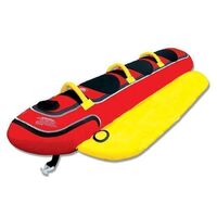 Custom 3 Person Boat Lake Tube Three Person Inflatable Hot Dog Banana Towable Tube Boat Toy with Nylon Cover