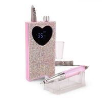 Shiny Crystal Rhinestone 35000rpm Brushless Motor Cordless Portable Rechargeable Beauty Personal Care Nail Drill Rig
