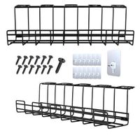 Cable Organizer Folding Metal Home Office Computer Power Strip Holder Wire Organizer Under Desk Wire Rack Cable Management Tray