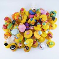 Promotional Custom Plastic Toy Animal Weighted Float Race Assorted Black Printed Rubber Ducks Bulk Tub Squeaky Tub Duck
