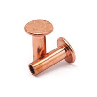 Factory low price copper rivets red copper flat head semi hollow rivets