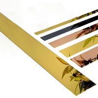 Factory direct selling mirror gold-plated flat metal stainless steel decorative strip decorative tile decoration