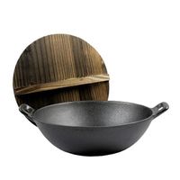 Single small wok handmade cast iron wok saucepan uncoated wok