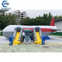 Inflatable Kids Castle Airplane Rocking Chair / Bounce House with Slide and Ladder For Sale
