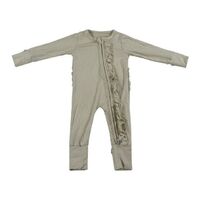 Yiwu Yiyuan Clothing Plaid Gray Baby Pajamas Bamboo Fiber Convertible Baby Pajamas Boutique Zipper Pajamas Baby Newborn