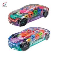 Novedades educational 360 degree rotation transparent concept racing car with light music LED 3D flash for kids