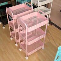 Kitchen Rolling Storage Cart High Quality Heavy Duty 3 Tier Fruit Vegetable Beverage Holder with Handle