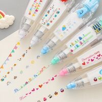 INS wind cute cartoon correction with heart flower animal DIY scrapbook sticker stationery supplies whitening marker pen