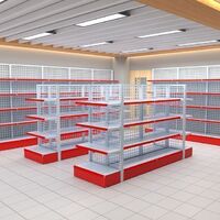 Light Supermarket Shelves Retail Writing Stands Store Shelves