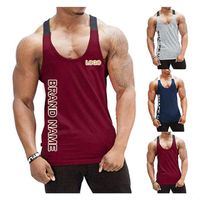 Men's Muscle Tank Top Workout Fit Gym Bodybuilding Tops Cut Sleeveless Solid Color Sleeveless T-Shirt Tank Top